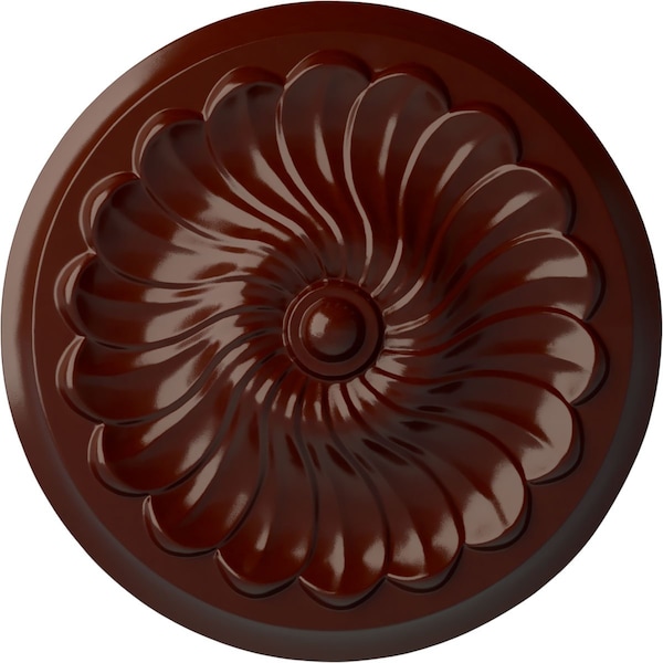 Ekena Millwork Flower Spiral Ceiling Medallion (Fits Canopies up to 2"), 12 1/4"OD x 2 1/4"P, Brushed Mahogany CM12FLBMF - main